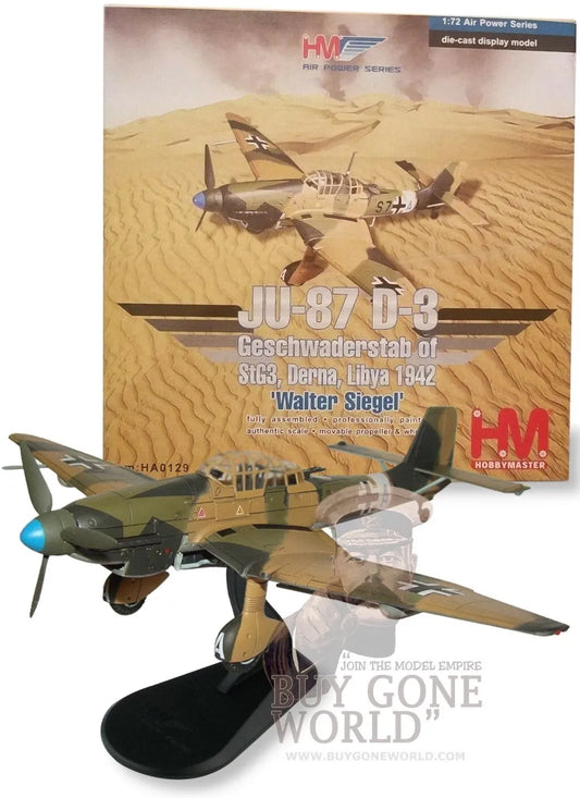 HOBBY MASTER JU-87 D-3 GESCHWADERSTAB OF STG3 "WALTER SIEGEL" DERNA LIBYA 1942