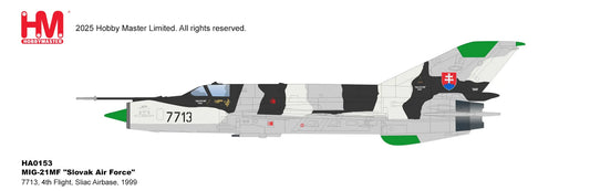 HOBBY MASTER MIG-21MF SLOVAK AIR FORCE, 7713, 4TH FLIGHT, 1999