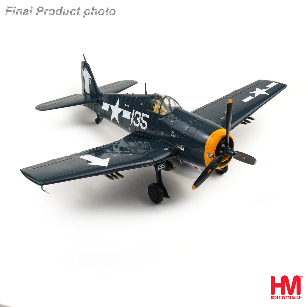 HOBBY MASTER F6F-5P HELLCAT 135P VF-84 "WOLF GANG" USS BUNKER HILL AUGUST 1945