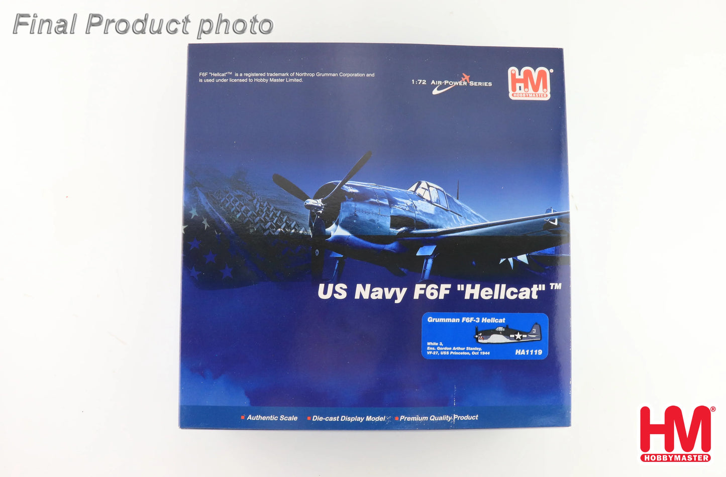 HOBBY MASTER GRUMMAN F6F-3 HELLCAT "WHITE 3" ENS. GORDON ARTHUR STANLEY 1944