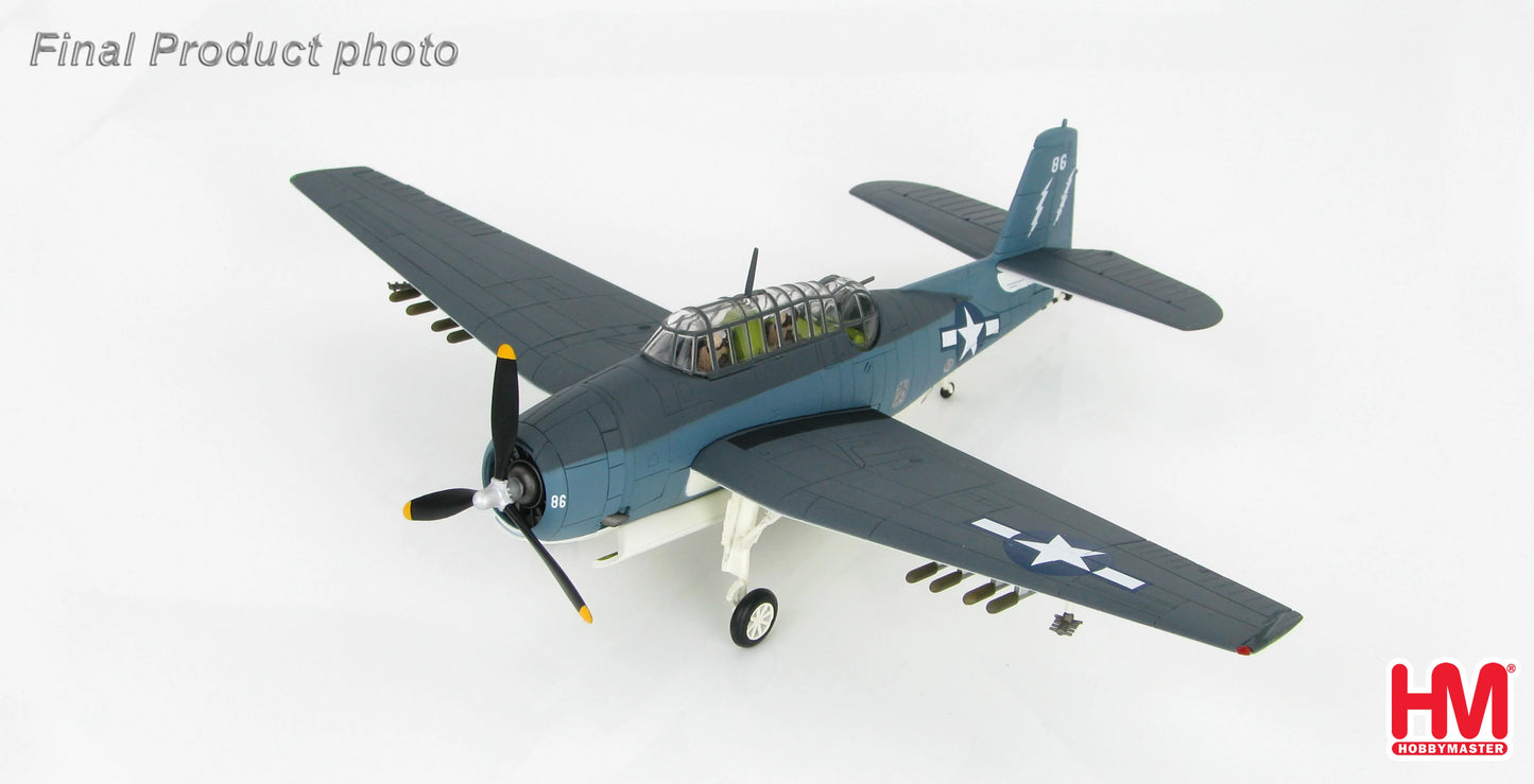 HOBBY MASTER TBF AVENGER USN WHITE 86 USS SAGINAW 1945