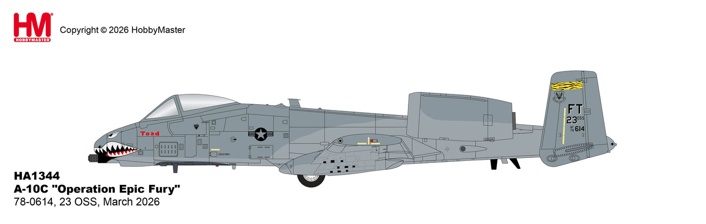 HOBBY MASTER A-10C THUNDERBOLT II USAF "OPERATION EPIC FURY" 78-0614 23 OSS MARCH 2026