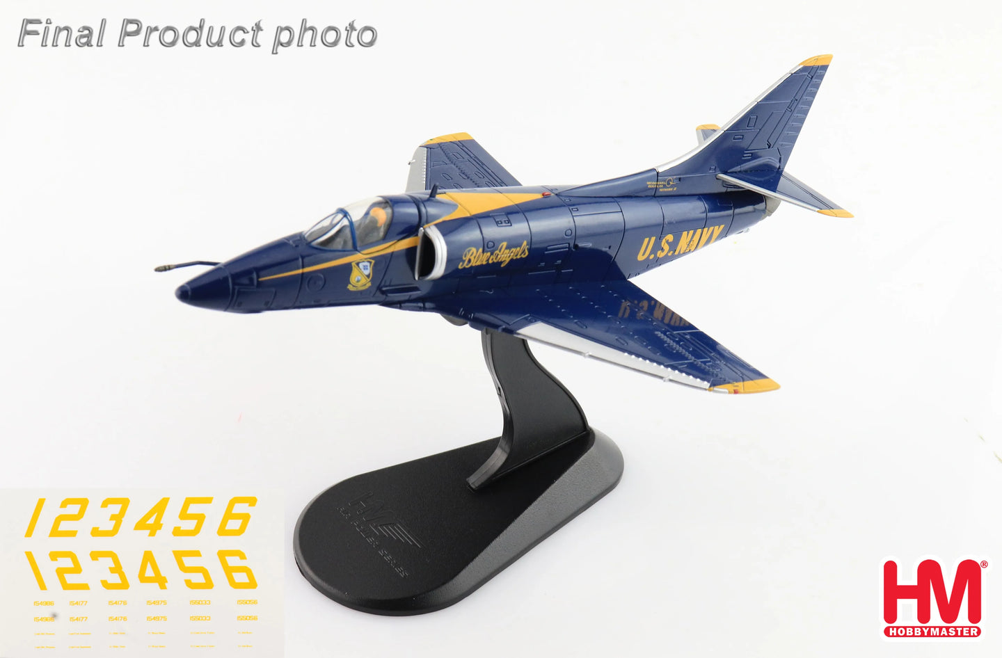 HOBBY MASTER A-4F BLUE ANGELS US NAVY 1979 WITH NO.1 TO NO.6 DECALS
