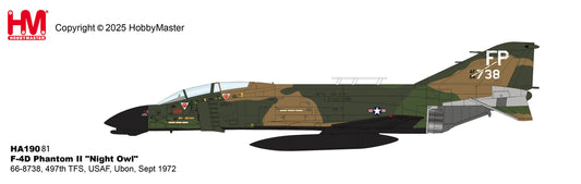 HOBBY MASTER F-4D PHANTOM II NIGHT OWL 66-8738 497TH TFS USAF UBON SEPT 1972