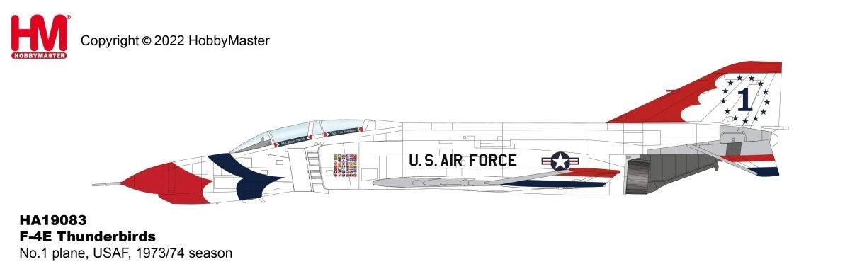 HOBBY MASTER F-4E PHANTOM II THUNDERBIRDS USAF NO.1 PLANE "1973/74 SEASON"
