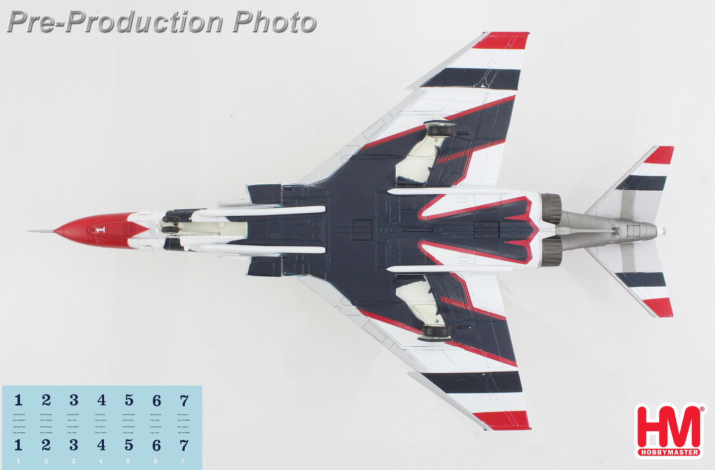 HOBBY MASTER F-4E THUNDERBIRDS USAF "1973/74 SEASON" (WITH DECALS FOR NO.1 TO 7 PLANES)