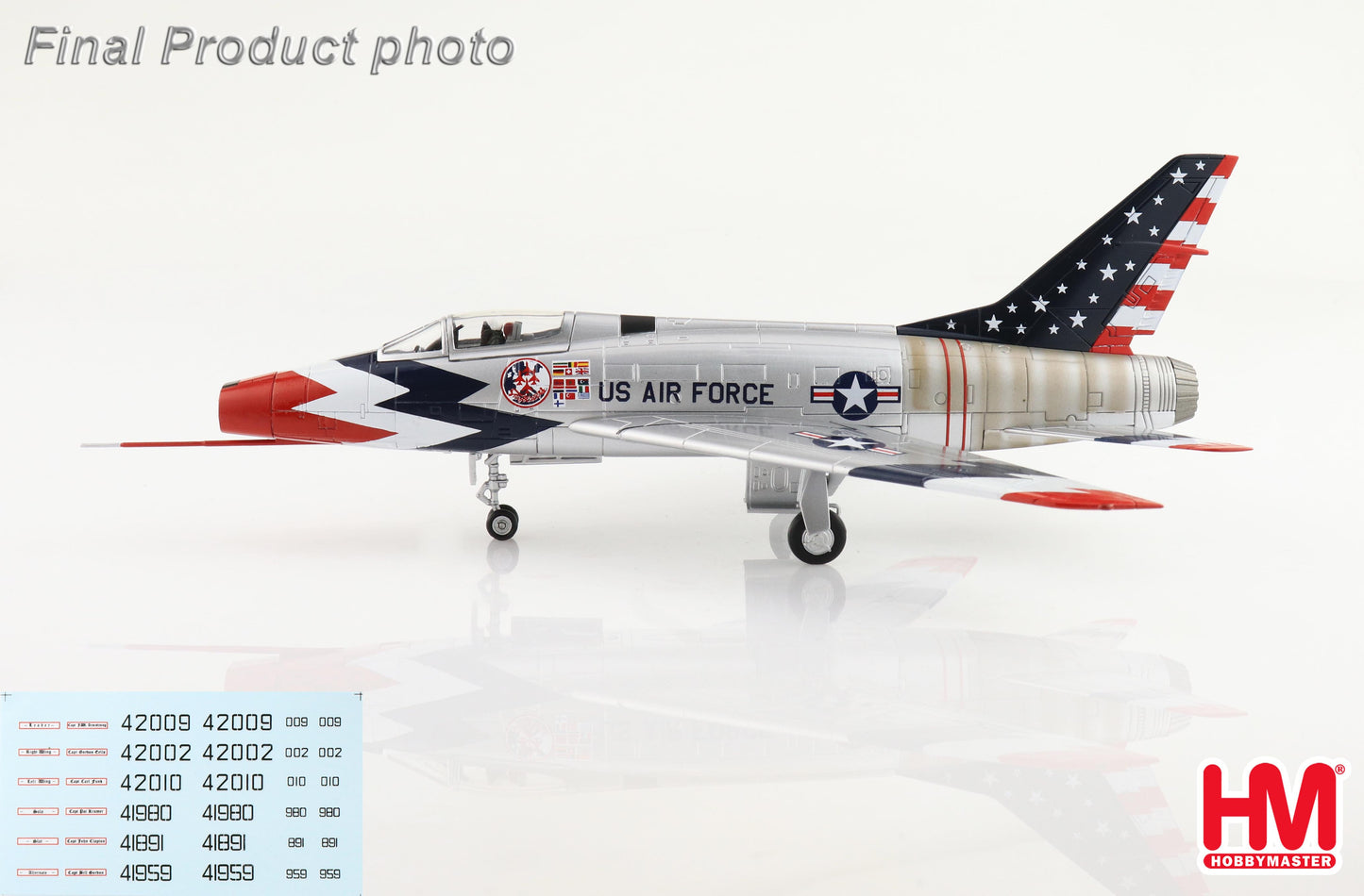 HOBBY MASTER F-100 SKYBLAZERS USAF 1960 SEASON (WITH DECALS FOR 6 AIRPLANES)