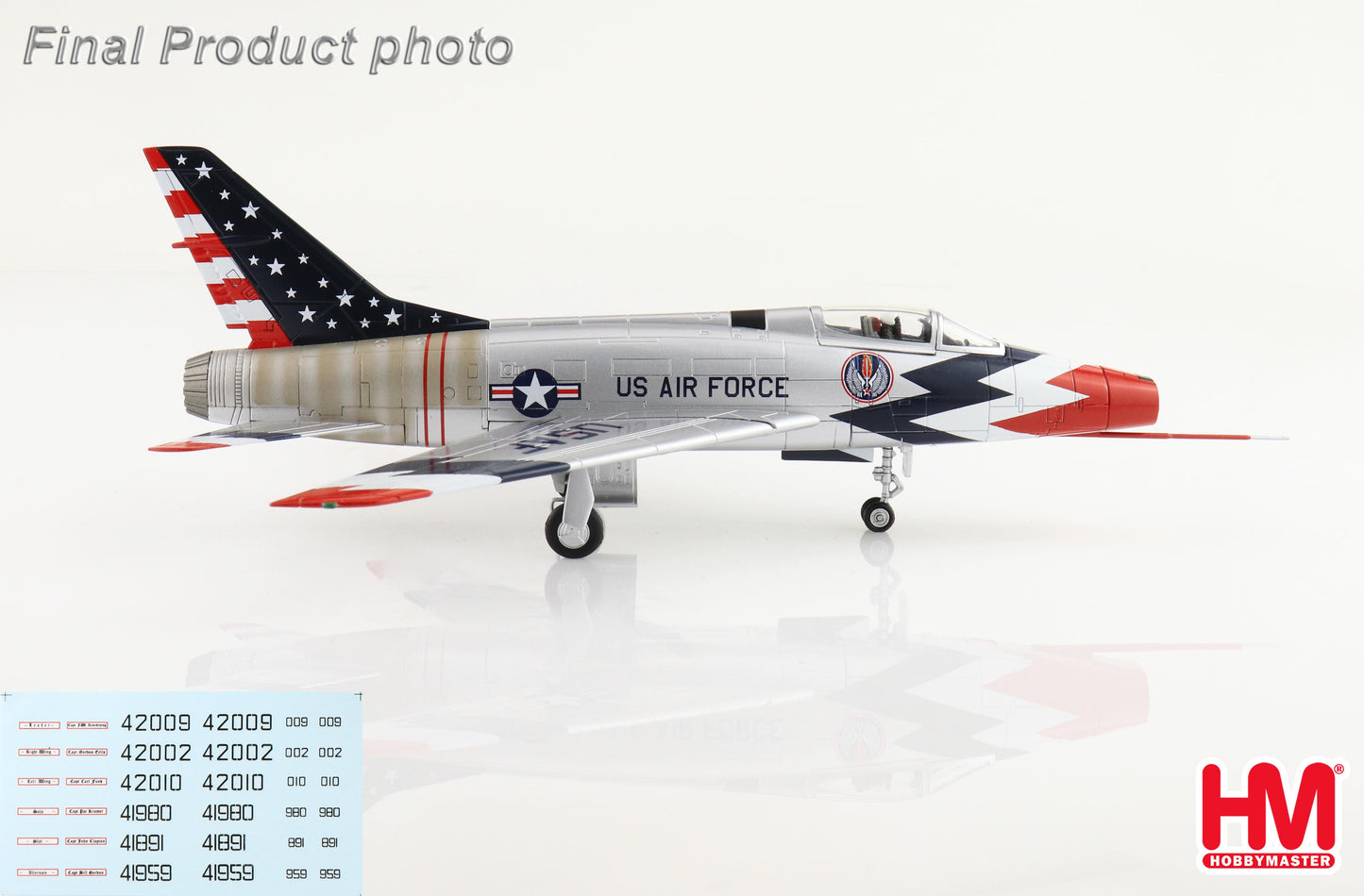 HOBBY MASTER F-100 SKYBLAZERS USAF 1960 SEASON (WITH DECALS FOR 6 AIRPLANES)