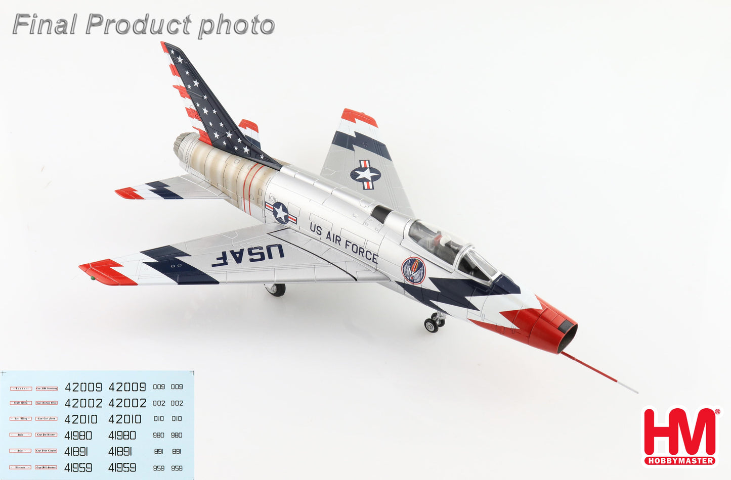 HOBBY MASTER F-100 SKYBLAZERS USAF 1960 SEASON (WITH DECALS FOR 6 AIRPLANES)