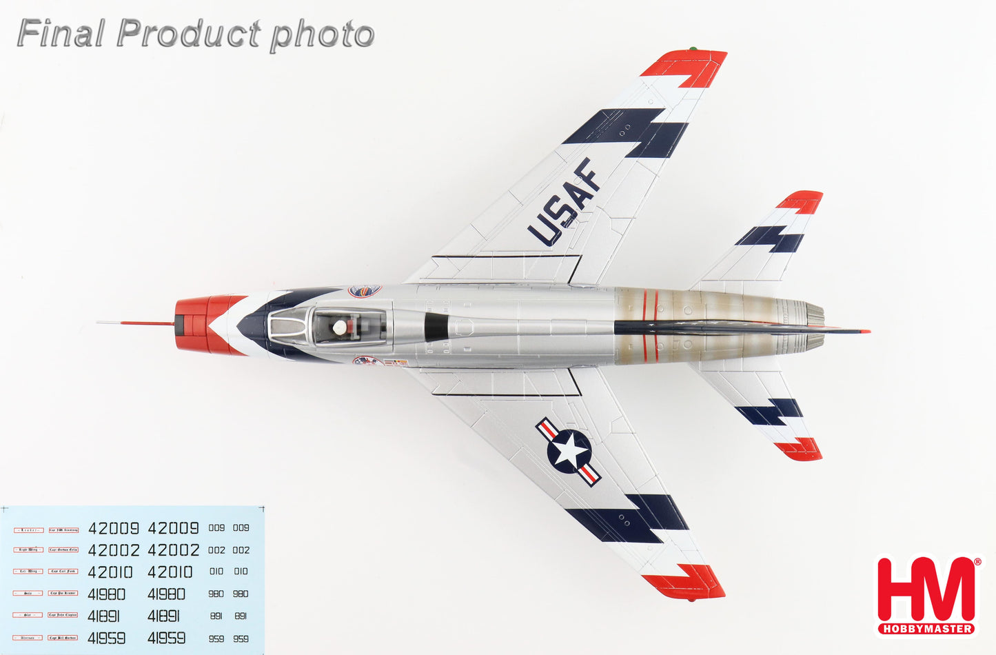 HOBBY MASTER F-100 SKYBLAZERS USAF 1960 SEASON (WITH DECALS FOR 6 AIRPLANES)
