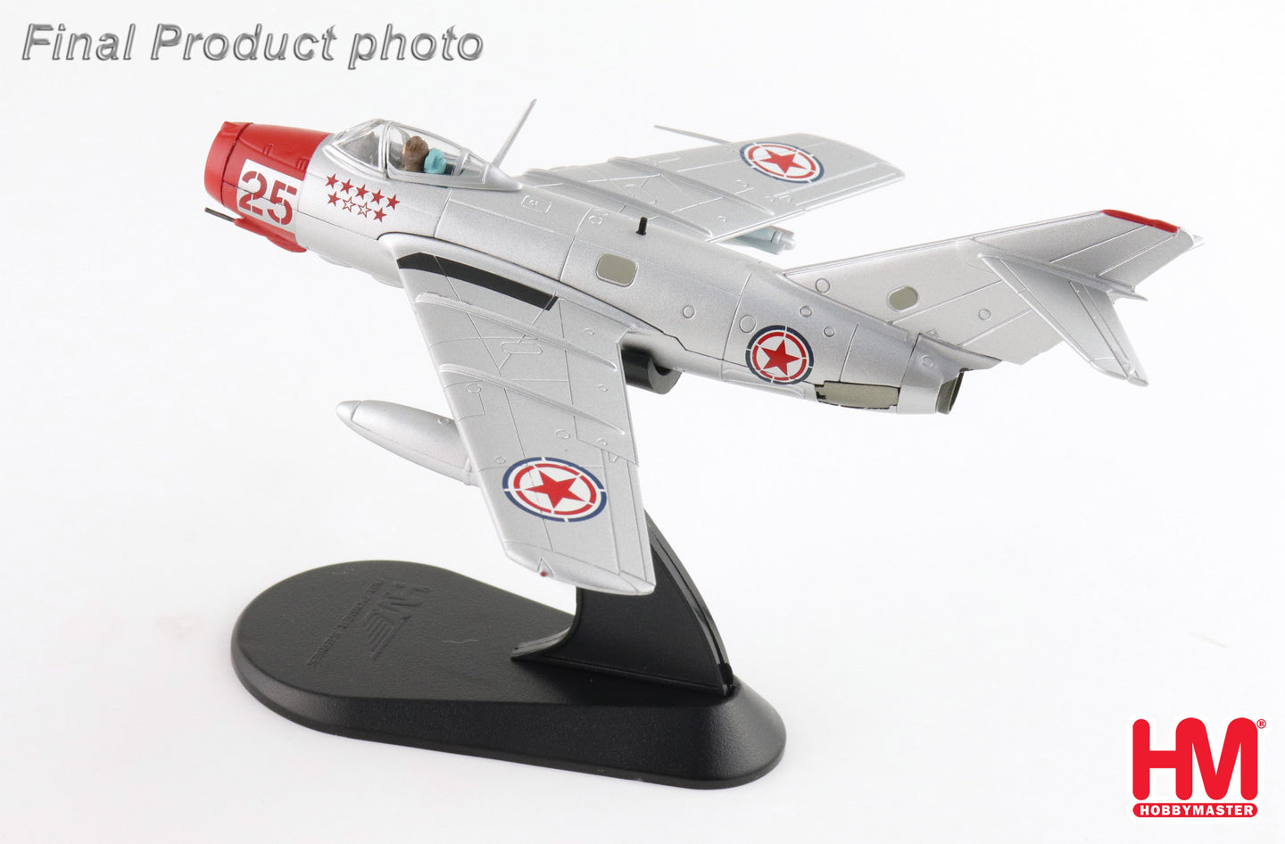 HOBBY MASTER MIG-15BIS NO.25 CHINESE PEOPLES VOLUNTEERS AIR FORCE NORTH KOREA 1950'S (WITH CLIMBING LADDER)