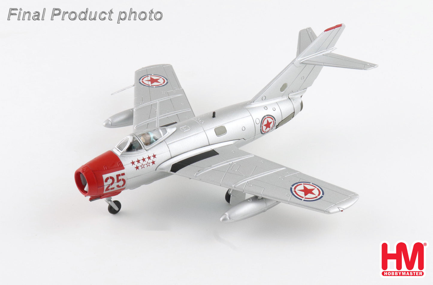 HOBBY MASTER MIG-15BIS NO.25 CHINESE PEOPLES VOLUNTEERS AIR FORCE NORTH KOREA 1950'S (WITH CLIMBING LADDER)