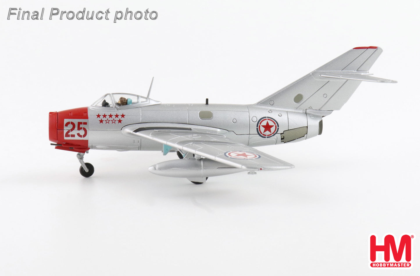 HOBBY MASTER MIG-15BIS NO.25 CHINESE PEOPLES VOLUNTEERS AIR FORCE NORTH KOREA 1950'S (WITH CLIMBING LADDER)