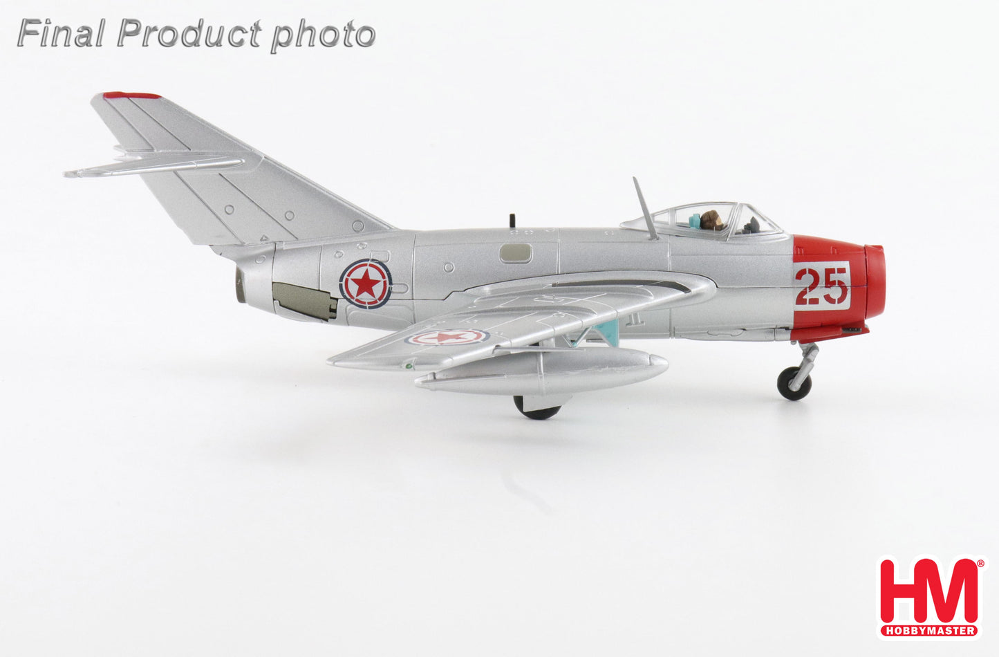 HOBBY MASTER MIG-15BIS NO.25 CHINESE PEOPLES VOLUNTEERS AIR FORCE NORTH KOREA 1950'S (WITH CLIMBING LADDER)