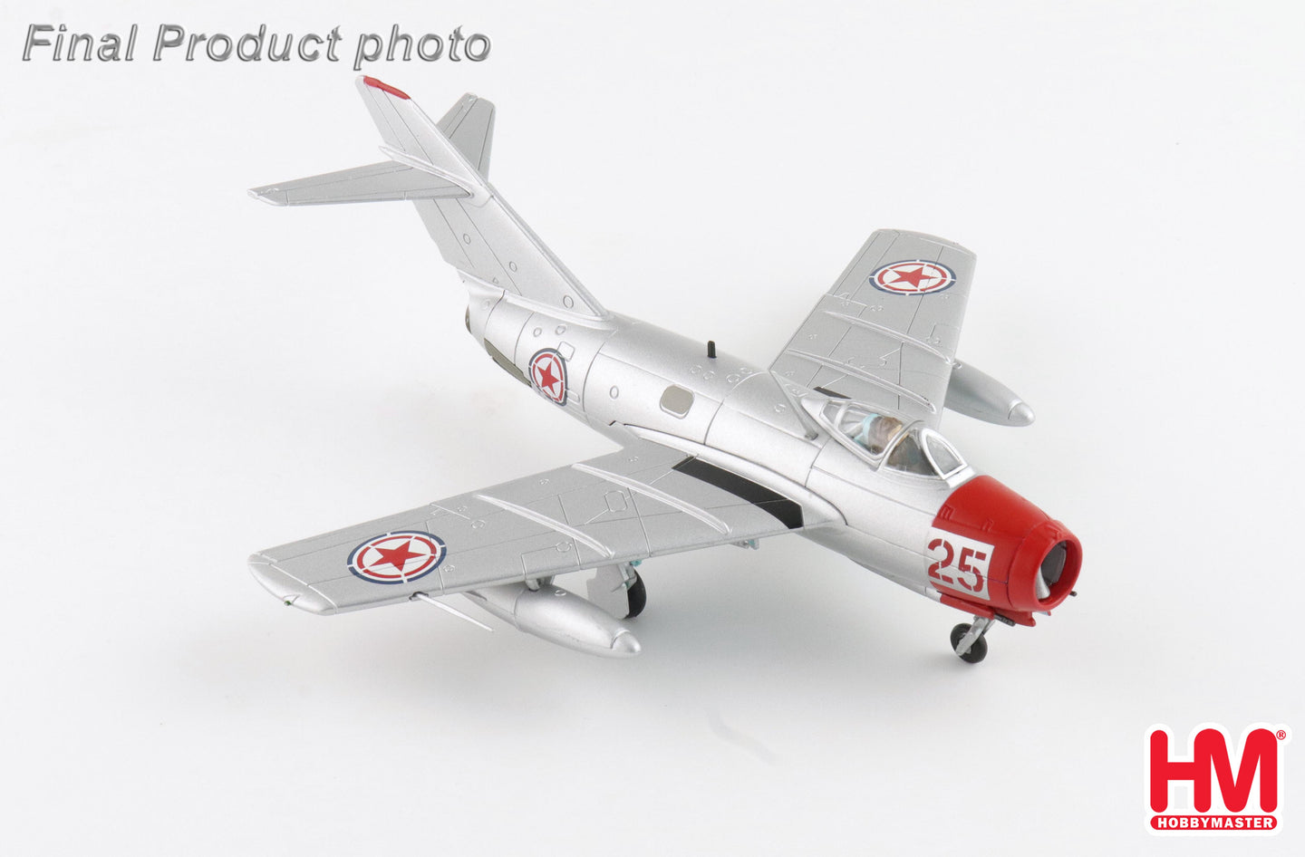 HOBBY MASTER MIG-15BIS NO.25 CHINESE PEOPLES VOLUNTEERS AIR FORCE NORTH KOREA 1950'S (WITH CLIMBING LADDER)
