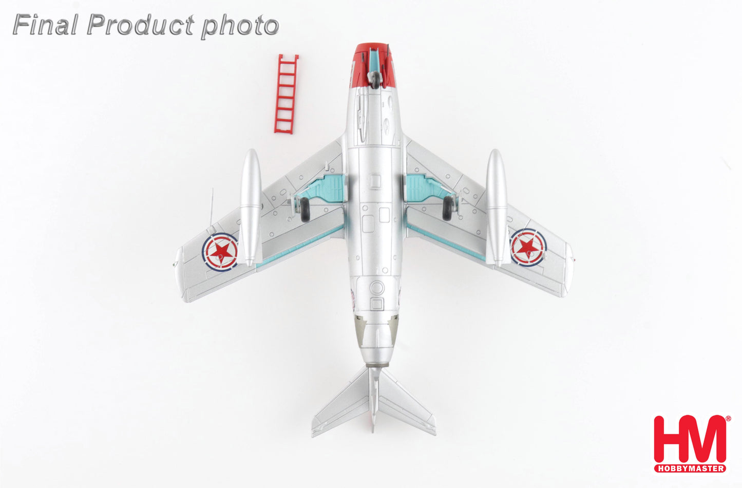 HOBBY MASTER MIG-15BIS NO.25 CHINESE PEOPLES VOLUNTEERS AIR FORCE NORTH KOREA 1950'S (WITH CLIMBING LADDER)
