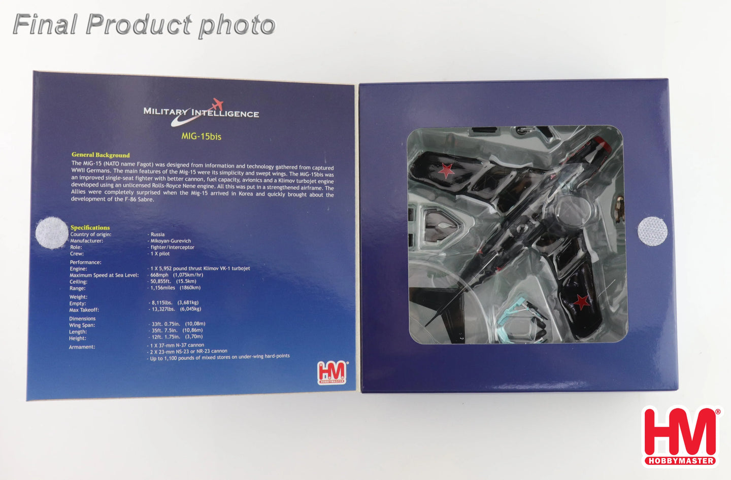 HOBBY MASTER MIG-15BIS EXPERIMENTAL RED 1016 COMBAT AIR MUSEM KANSAS