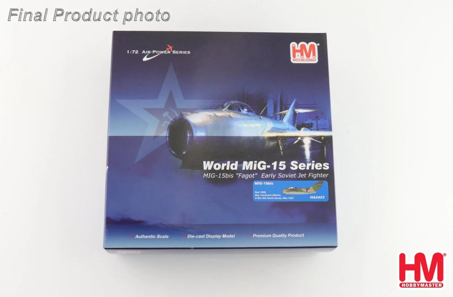 HOBBY MASTER MIG-15BIS RED 1998 MAJ IVANOVICH MIKHIN 518TH IAP NORTH KOREA MAY 1953