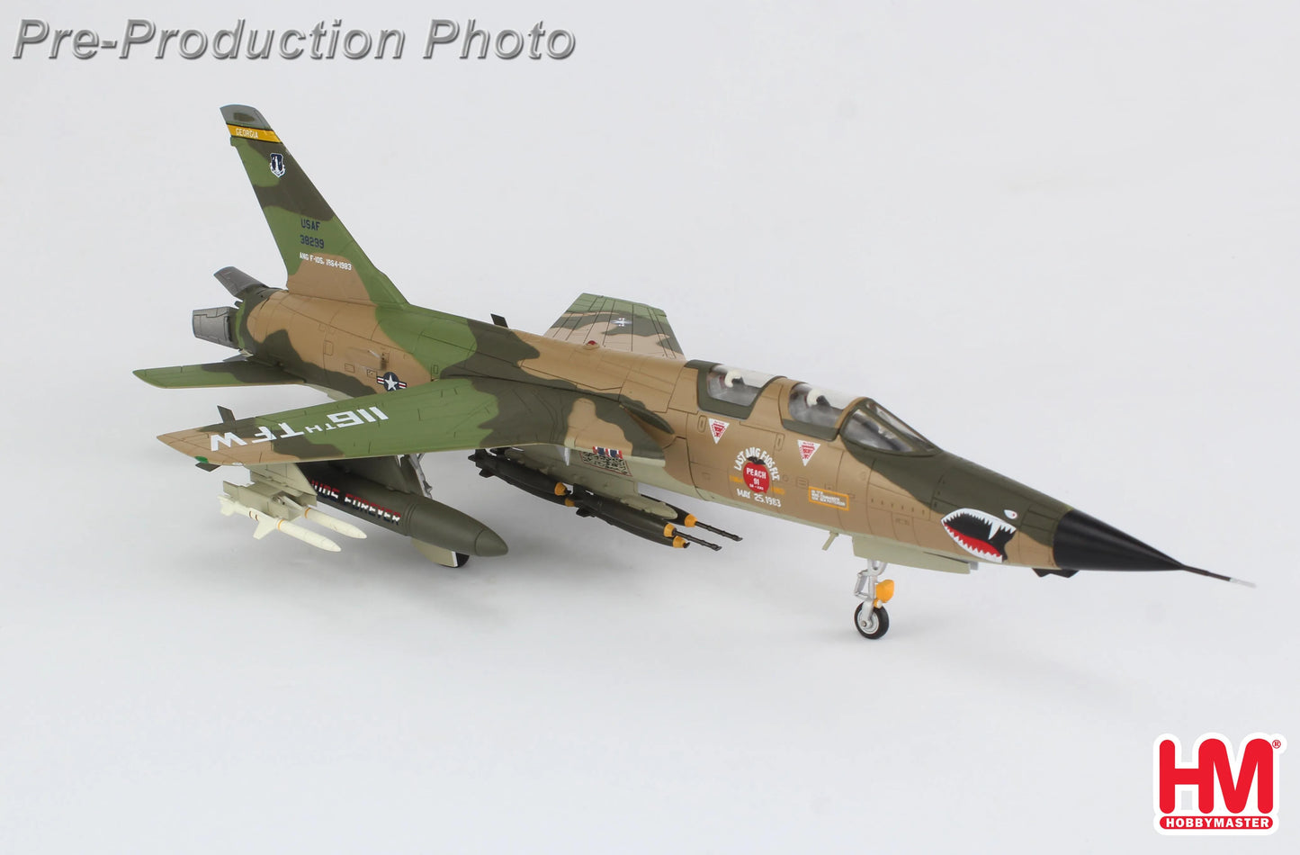 HOBBY MASTER F-105F THUNDERCHIEF PEACH 91, 63-8299, 128TH TFS, DOBBINS, 24 MAY 1983