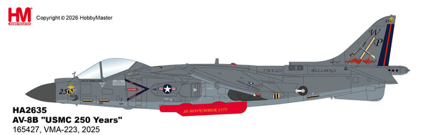 HOBBY MASTER AV-8B "USMC 250 YEARS" 165427 VMA-223 2025