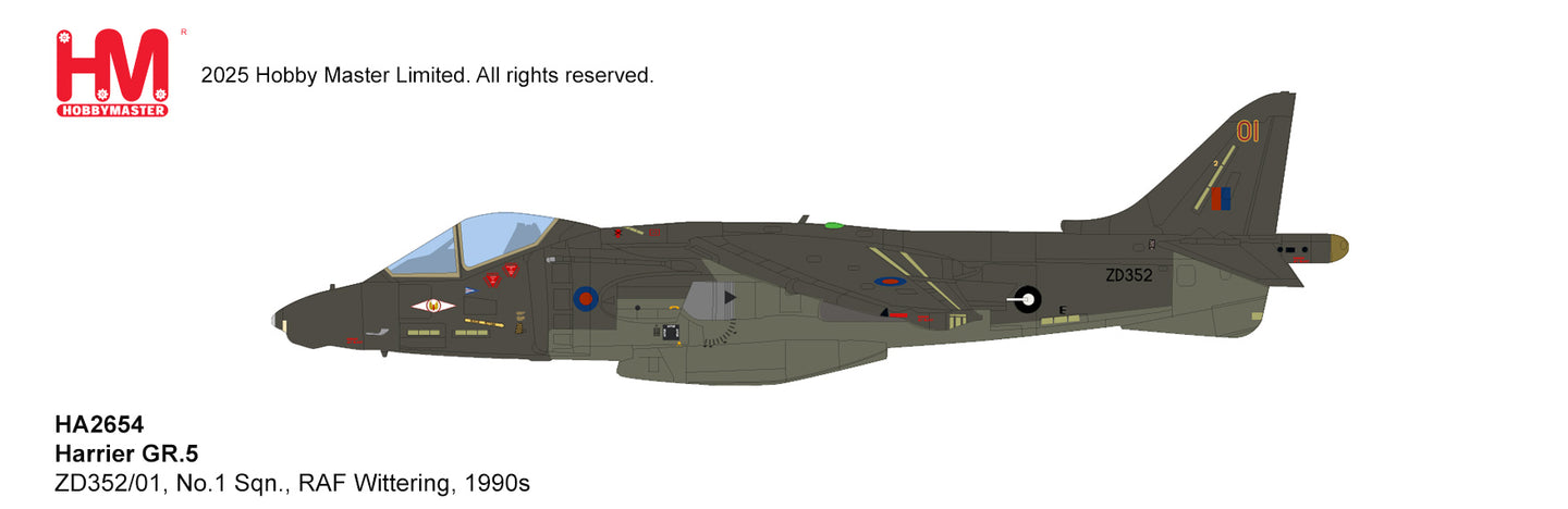 HOBBY MASTER HARRIER GR.5 ZD352/01 NO.1 SQN RAF WITTERING 1990'S