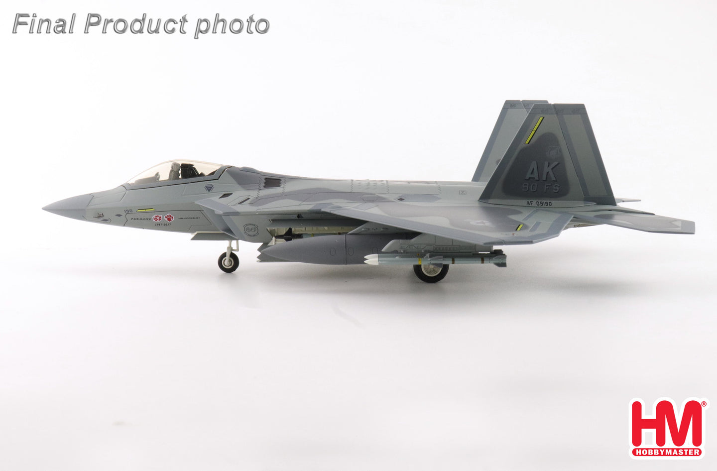 HOBBY MASTER F-22 90TH FS "100TH ANNIVERSARY SCHEME" 09-4190 90TH FS ELMENDORF AB 2017