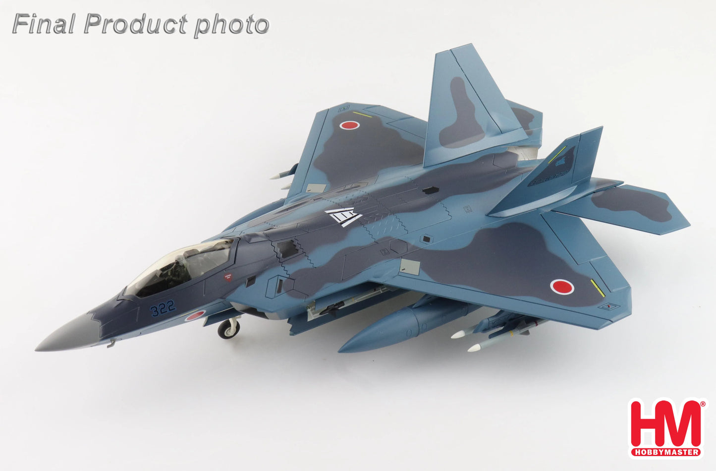 HOBBY MASTER F-22 JASDF "SEA CAMOUFLAGE" 37-8322 3RD SQ (WITH 8 X AAM-3 UNDER THE WINGS)
