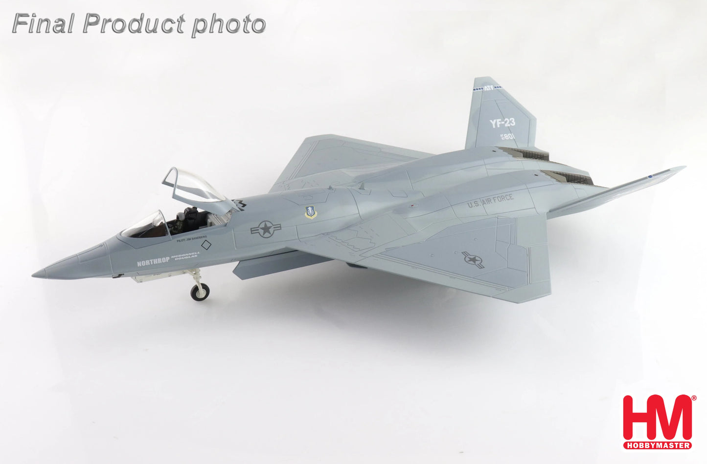 HOBBY MASTER YF-22 "GRAY GHOST" PAV-2 AF SER.NO 87-0801 1990 (WITH 3 X AIM-120, 2 X AIM-9)