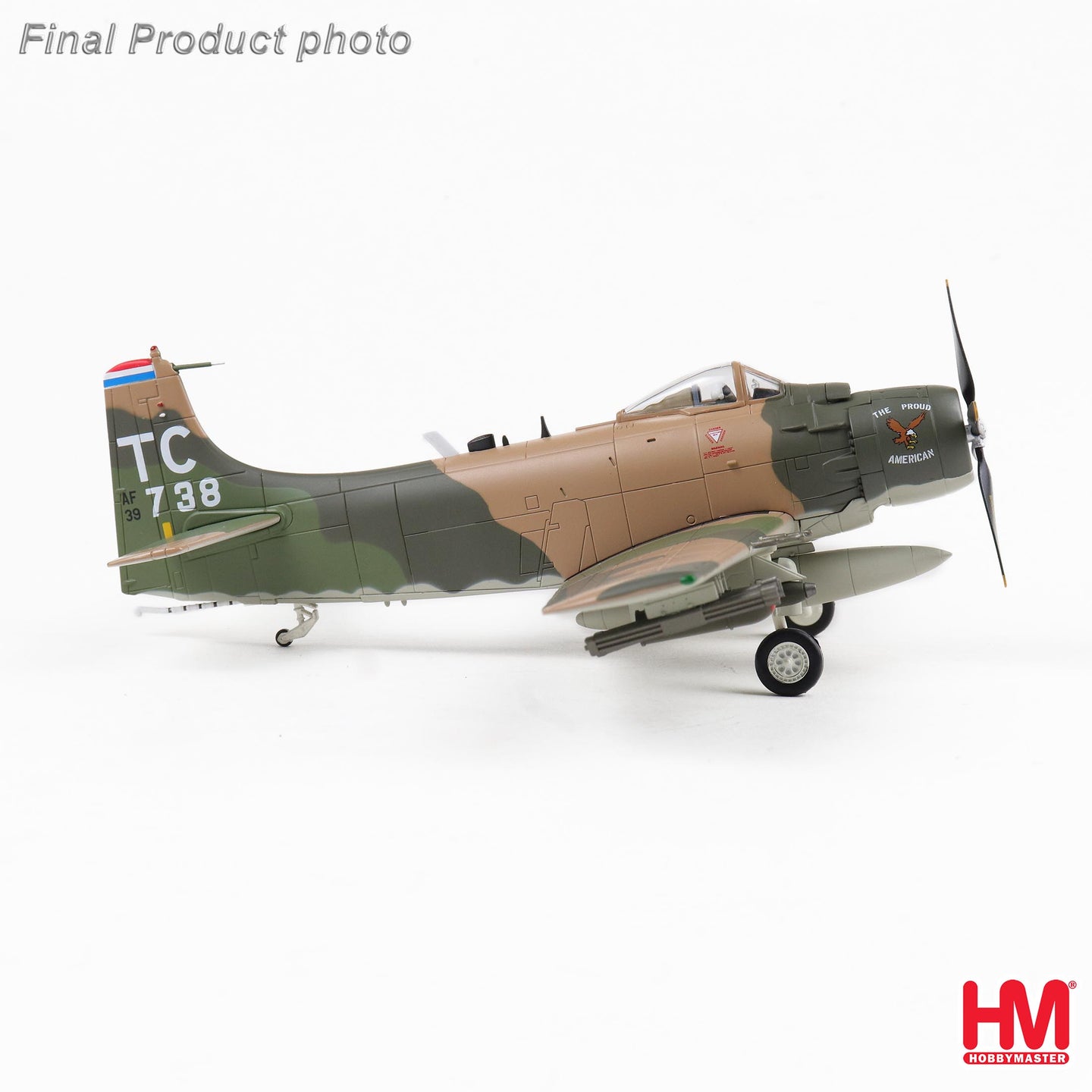 HOBBY MASTER  A-1H SKYRAIDER NKP ROYAL THAI AFB "THE PROUD AMERICAN" 52-139738 1ST SOS JUNE 1972