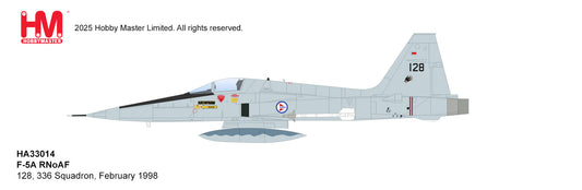 HOBBY MASTER F-5A RNOAF 128, 336 SQUADRON, FEBRUARY 1998