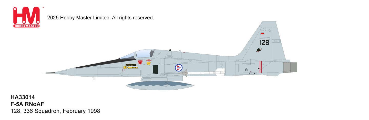 HOBBY MASTER F-5A RNOAF 128, 336 SQUADRON, FEBRUARY 1998
