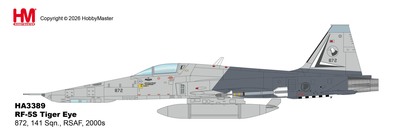 HOBBY MASTER RF-5S TIGER EYE RSAF NO.141 SQN #872 SINGAPORE 2000'S