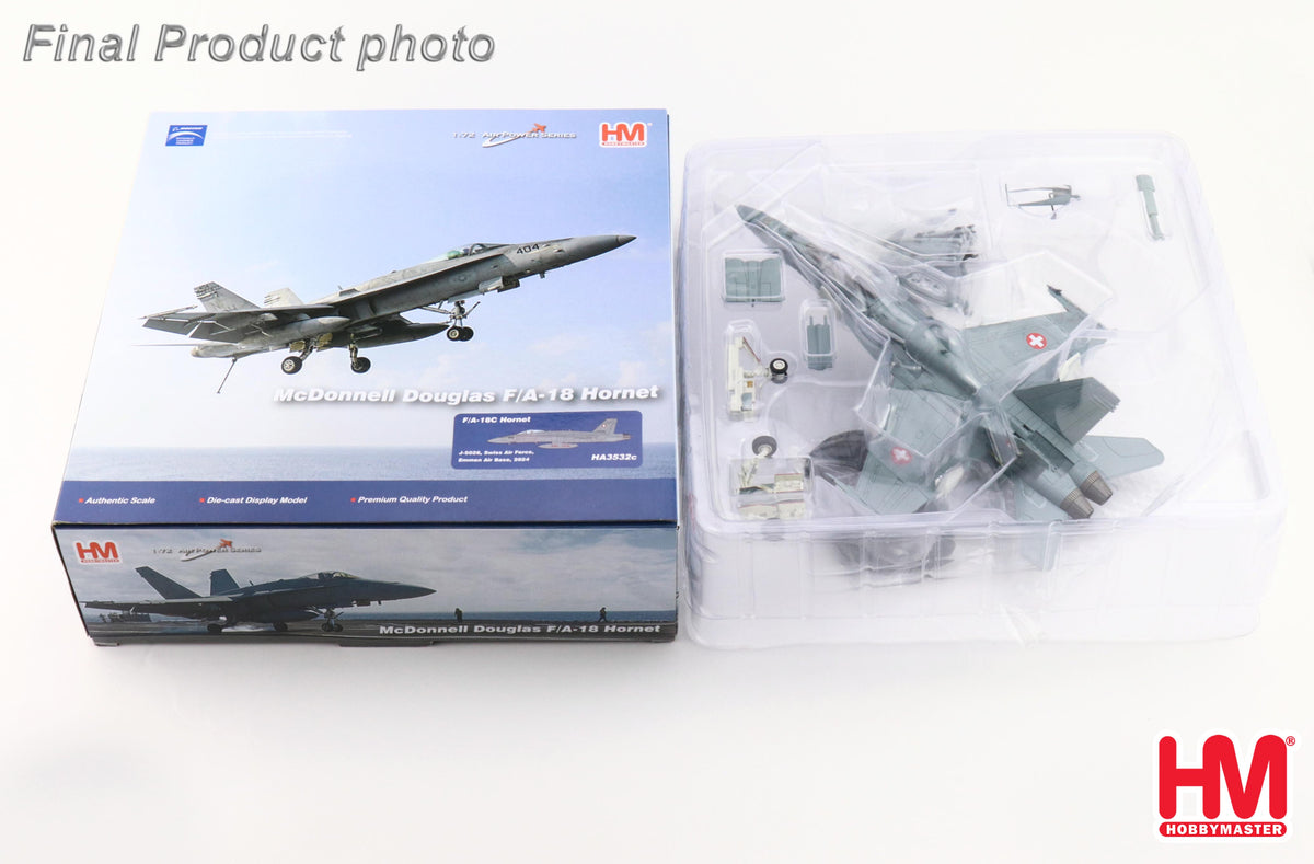 HOBBY MASTER F/A-18C HORNET SWISS AIR FORCE J-5026 EMMEN AIR BASE 2004