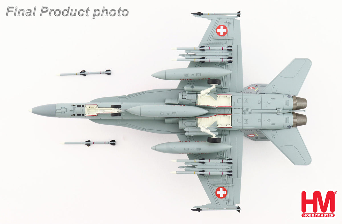 HOBBY MASTER F/A-18C HORNET SWISS AIR FORCE J-5026 EMMEN AIR BASE 2004