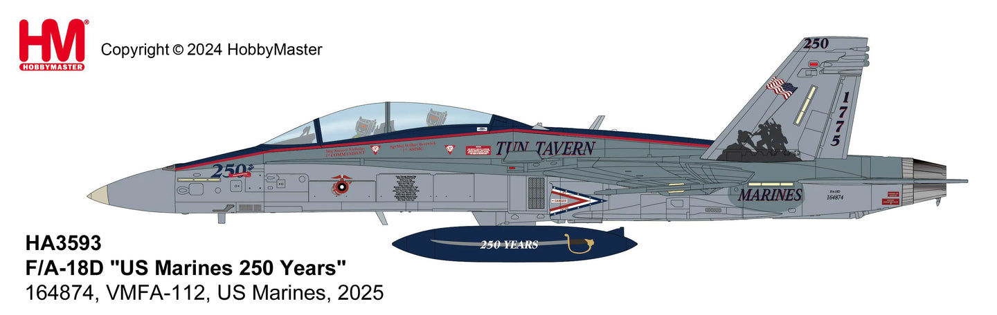 HOBBY MASTER F/A-18D US MARINES 164874 VMFA-112 "US MARINES 250 YEARS" 2025