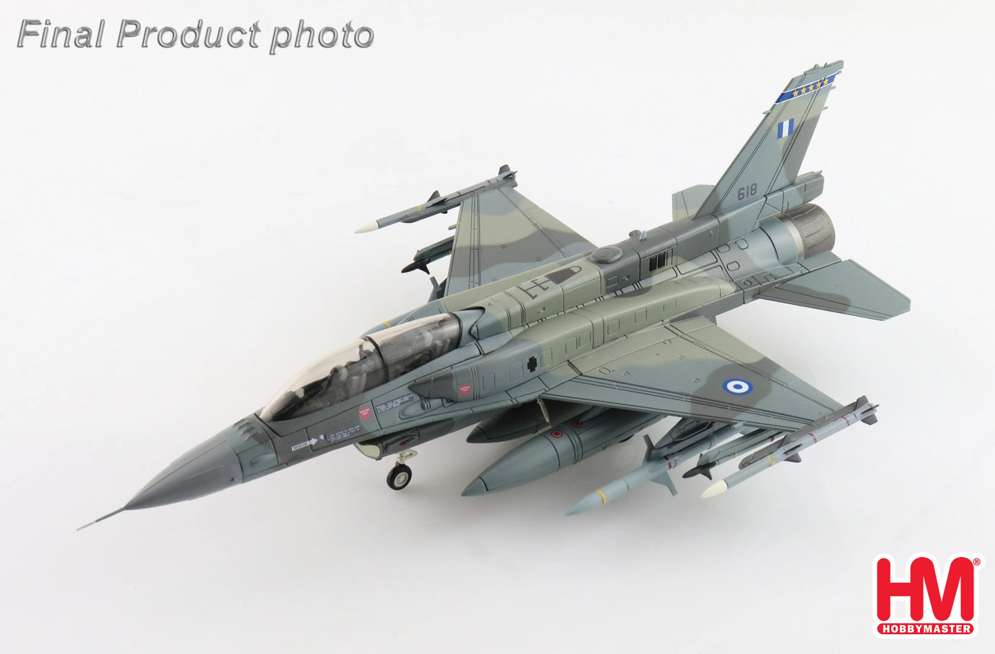 HOBBY MASTER 1/72 F-16D FIGHTING FALCON HELLENIC AIR FORCE (WITH 2 X AGM-88 MISSILES)