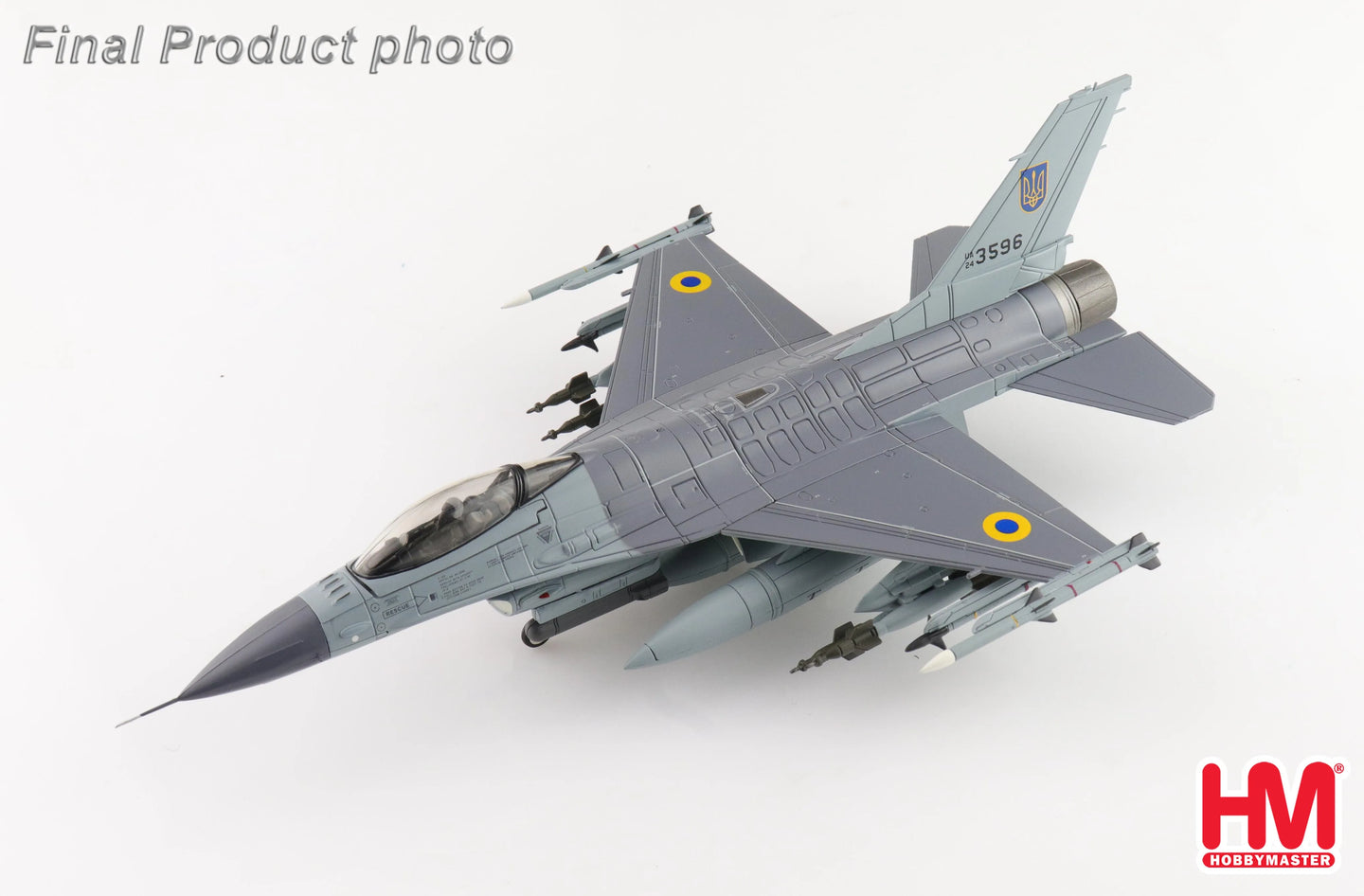 HOBBY MASTER F-16AM UKRAINIAN AIR FORCE UA24-3596 UKRAINE 2024 (WITH PIDS + SYSTEM)