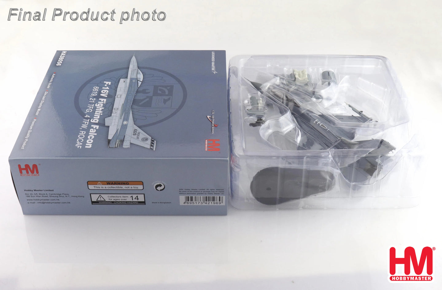 HOBBY MASTER F-16V FIGHTING FALCON 6619 21 TFG ROCAF (W/6 X AIM-120)