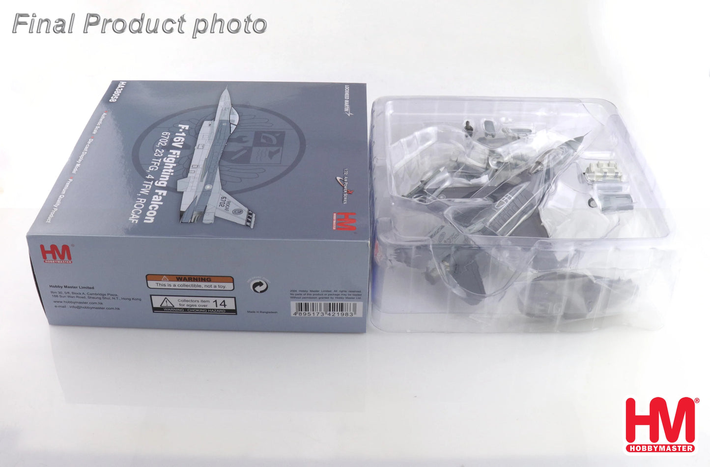 HOBBY MASTER F-16V FIGHTING FALCON 6702 23 TFG ROCAF (W/2 X HARPOON MISSILE)