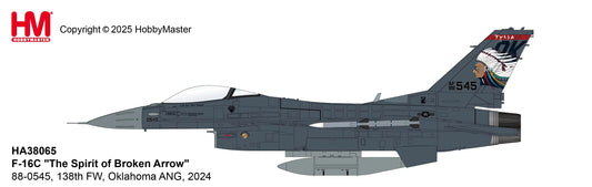 HOBBY MASTER F-16C THE SPIRIT OF BROKEN ARROW 88-0545, 138TH FW, OKLAHOMA ANG, 2024