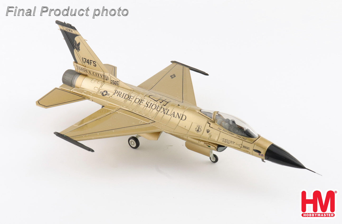 HOBBY MASTER F-16A IOWA ANG "GOLDEN BAT VIPER" 85-1565 185 ARW 2022