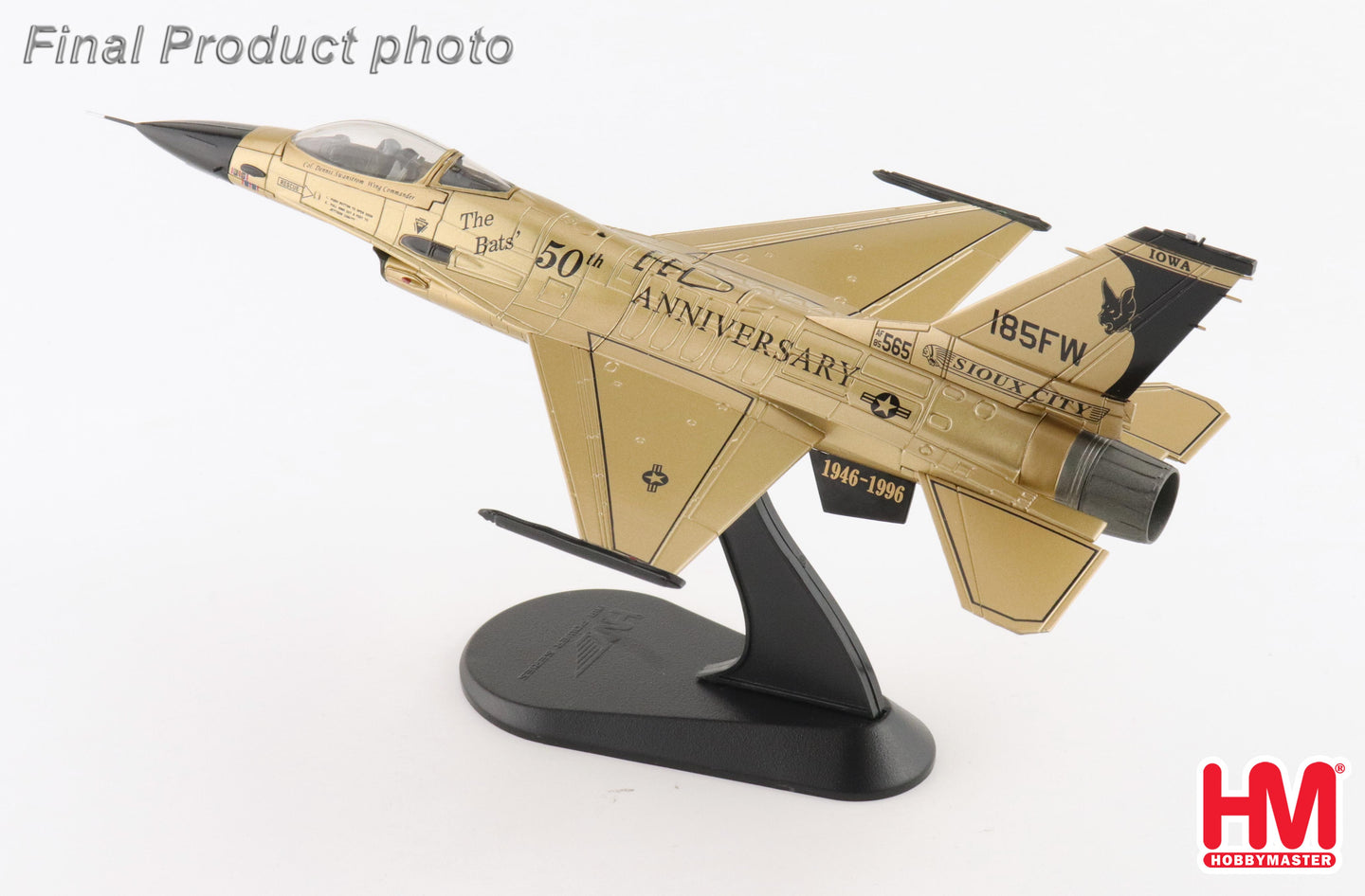 HOBBY MASTER F-16A IOWA ANG "GOLDEN BAT VIPER" 85-1565 185 ARW 2022