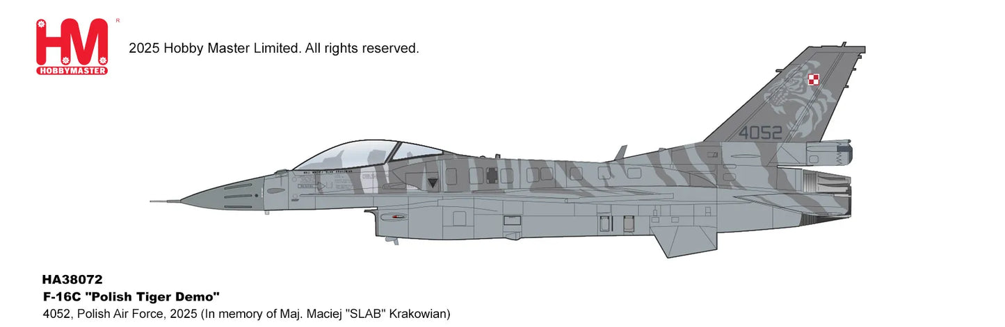 HOBBY MASTER F-16C POLISH AIR FORCE 4052 MAJ. MACIEJ "SLAB" KRAKOWIAN 2025