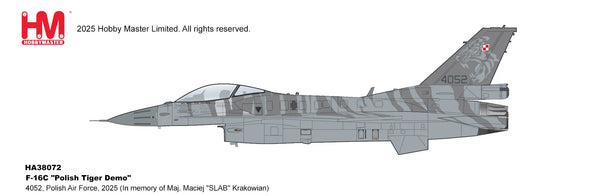HOBBY MASTER F-16C POLISH AIR FORCE 4052 MAJ. MACIEJ "SLAB" KRAKOWIAN 2025