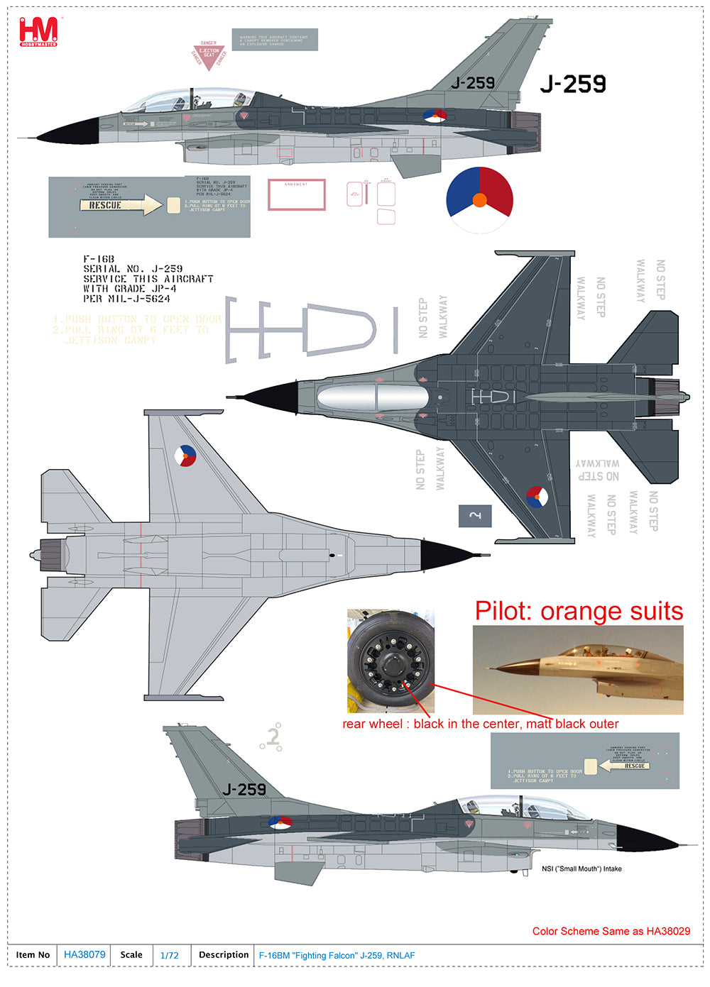 HOBBY MASTER F-16B FIGHTING FALCON J-259 RNLAF