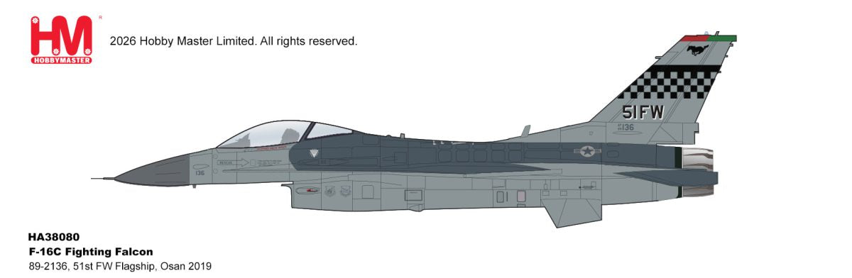 HOBBY MASTER F-16C FIGHTING FALCON 89-2136 51ST FW FLAGSHIP OSAN 2019