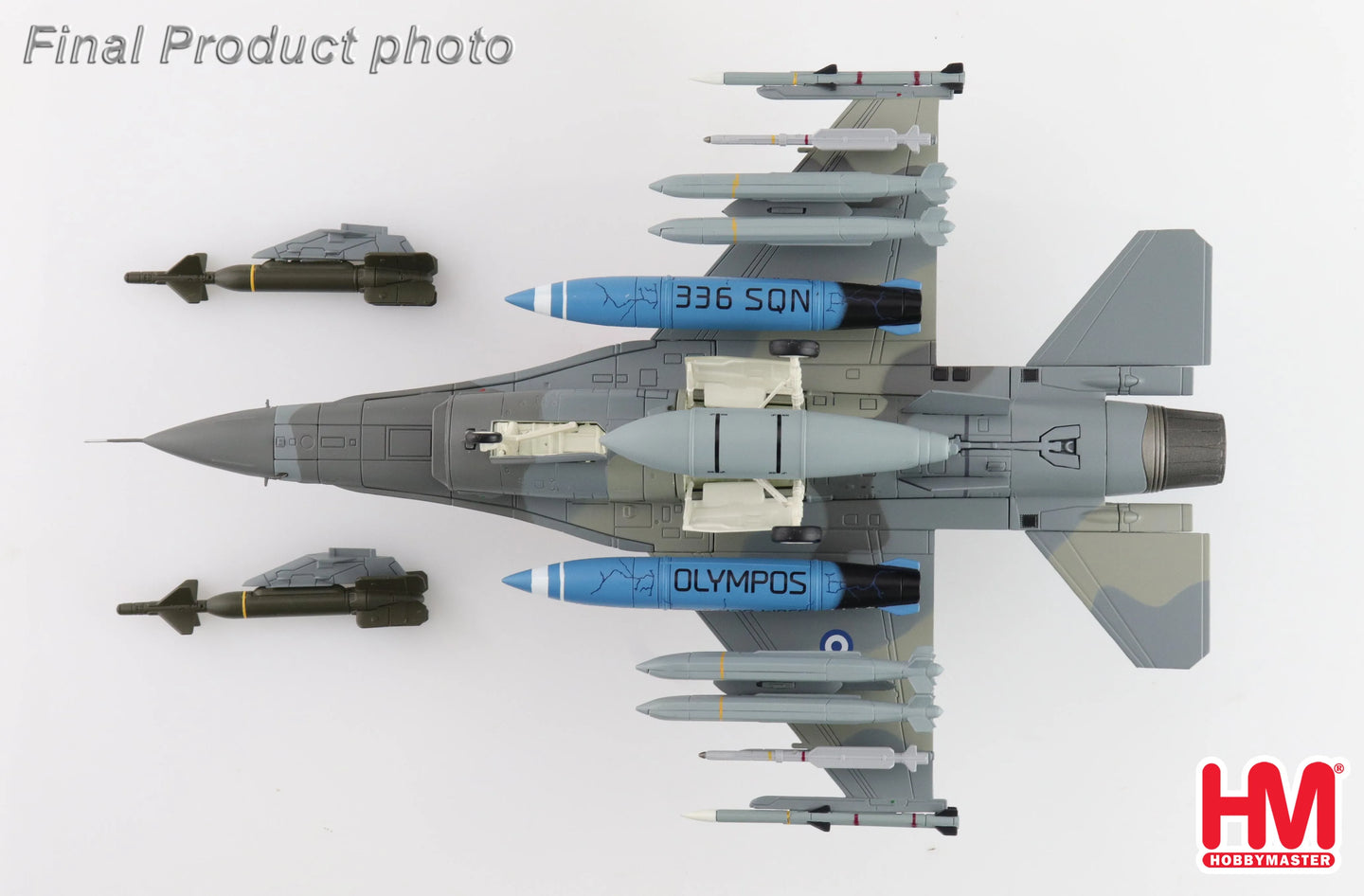 HOBBY MASTER F-16 "336 MIRA 80 YEARS SCHEME" 018 HELLENIC AIR FORCE 2023 (W/ 2 X GBU-24 2 X AGM-65)