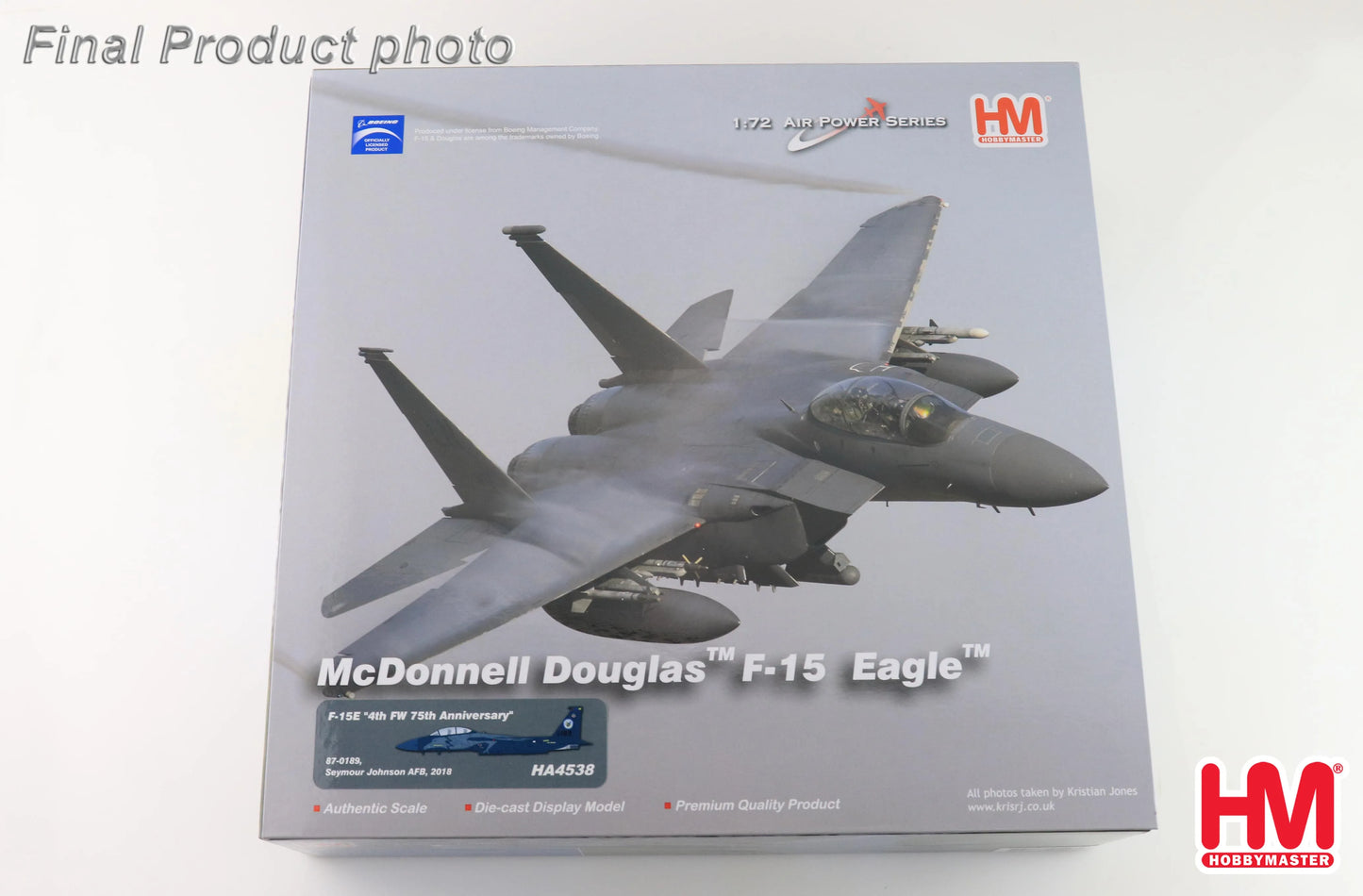 HOBBY MASTER F-15E "4TH FW 75TH ANNIVERSARY" 87-0189 SEYMOUR JOHNSON AFB 2018