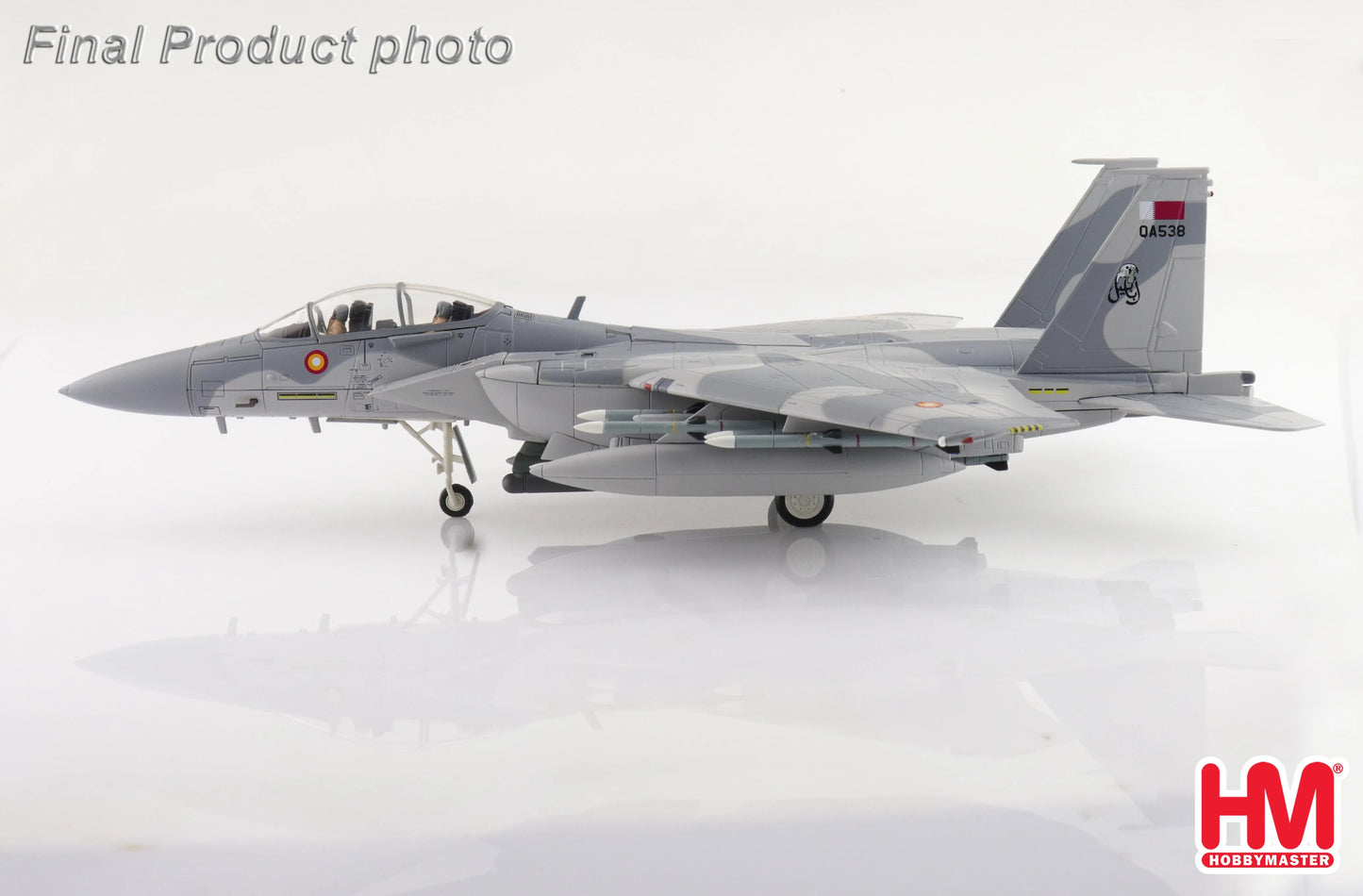 HOBBY MASTER F-15QA ABABIL QA538 QATAR EMIRI AIR FORCE RIAT 2024 (WITH 12 X AIM-120 3 X FUEL TANK)
