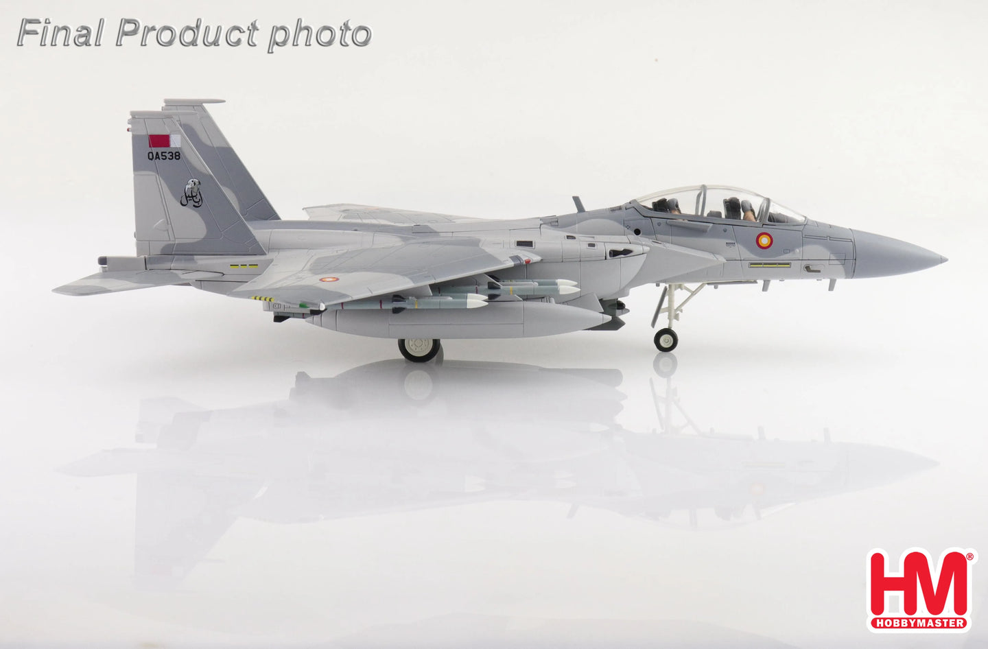HOBBY MASTER F-15QA ABABIL QA538 QATAR EMIRI AIR FORCE RIAT 2024 (WITH 12 X AIM-120 3 X FUEL TANK)